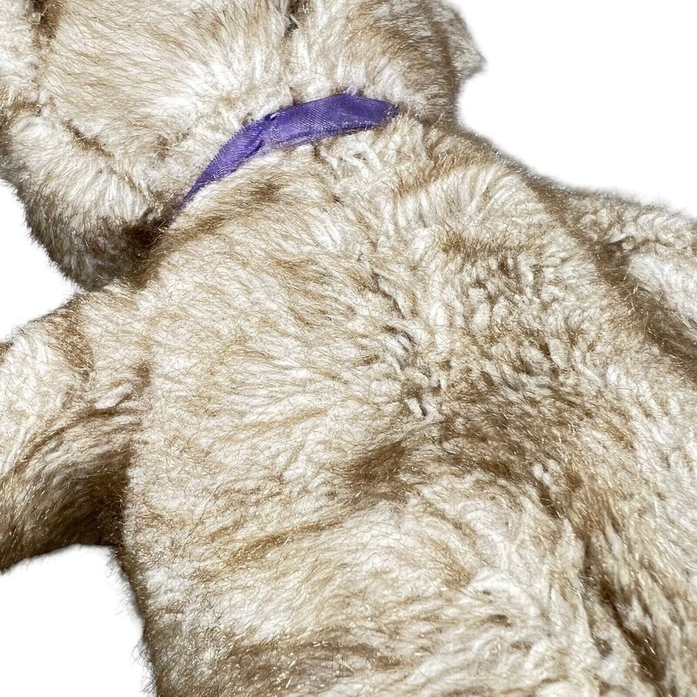 Vtg Commonwealth 2001 Plush Teddy Bear Stuffed Animal Beige Tan Purple Bow - Picture 6 of 12